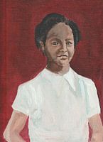woman in white blouse