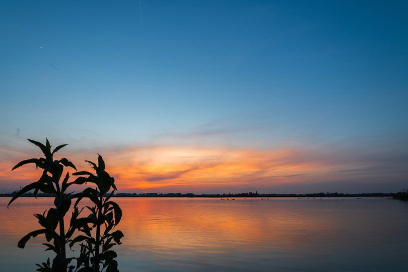 Sunset at lake by Richard Van Setten