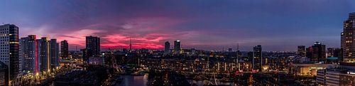 Panorama Rotterdam zonsondergang