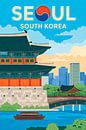 Seoul, Zuid-Korea. van Poster Art Shop thumbnail
