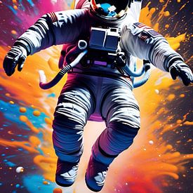 Kosmonaut, graffiti van Makar Mokrynskyi