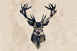 Geometrische abstrakte Hirsche in stilvollen Farbtönen von Art & Soul Creations