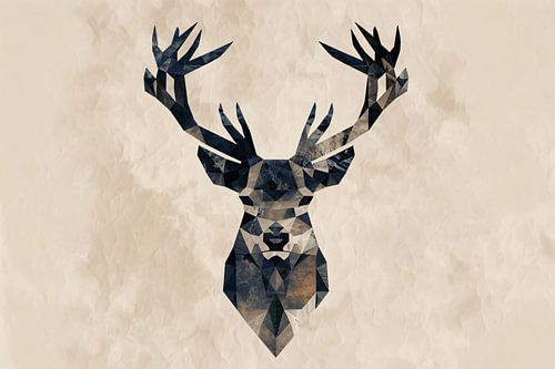 Geometrisch Abstract Hert in Stijlvolle Tinten