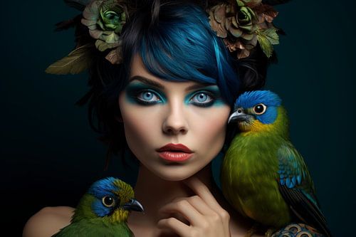 Make-up blue bird