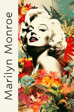 Frau Porträt Marilyn Monroe Dschungel Poster von Vlindertuin Art