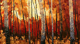 Autumn Forest – abstract orange-brown by TheXclusive Art