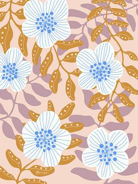 Colourful illustration blossom by Anna Benge