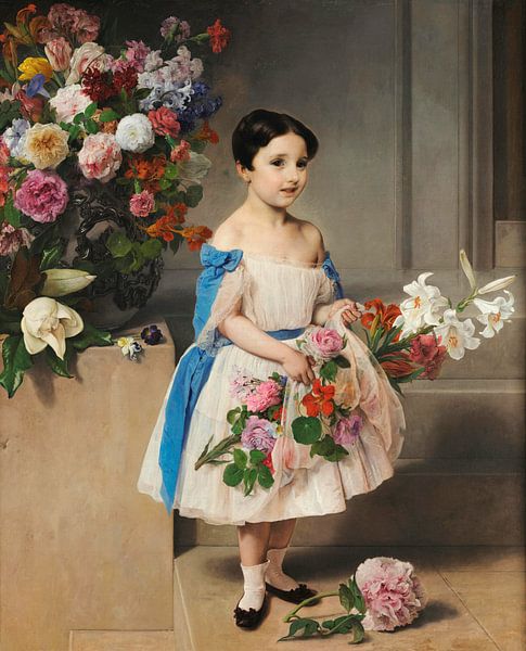 Portrait of Countess Antonietta Negroni Prati Morosini as a Child, Francesco Hayez by Masterful Masters