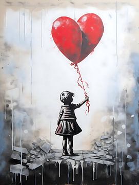 Hommage à Banksy ne jamais abandonner sur PixelPrestige