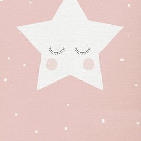 Blush Pink Sleepy Star van Printino