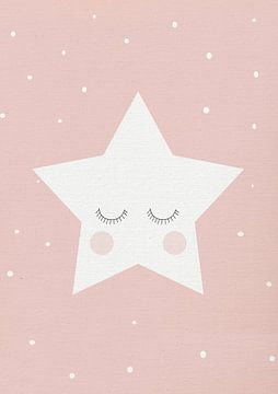 Blush Pink Sleepy Star van Printino