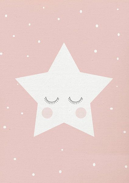 Blush Pink Sleepy Star by Printino
