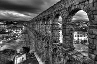 Spanje, Segovia : Romeins aquaduct met Plaza de Azuguejo van Torsten Krüger thumbnail
