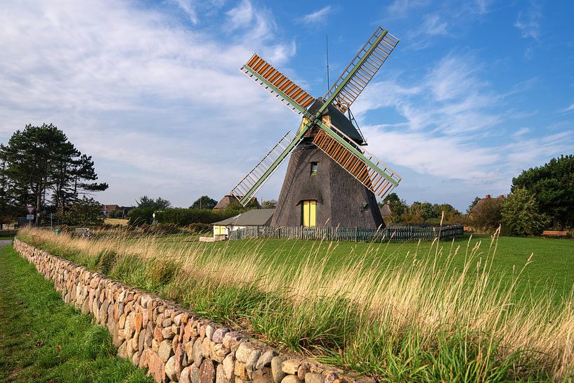 Windmühle von Nebel, Amrum, Deutschland von Alexander Ludwig