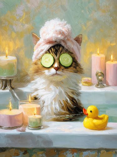 Spa Day Cat Relaxation