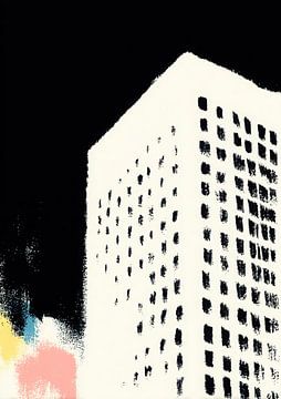 Diagonal white tower block by Niklas Maximilian