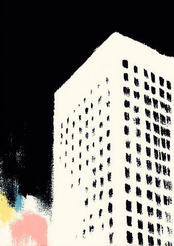 Diagonal white tower block by Niklas Maximilian