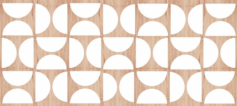 Modern Scandinavian Bauhaus Abstraction Wood by Mad Dog Art