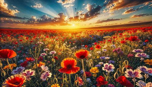 a riot of colour at dusk