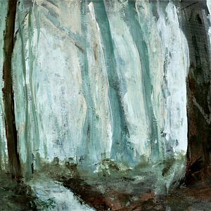 Freitagmorgen im Wald III - Studie auf Papier 'en plein air'