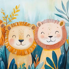 Süße Löwen von Blickfänger Gemälde