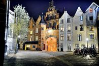 Sint Stevenskerkhof Nijmegen in de avond. van Fotografie Arthur van Leeuwen thumbnail