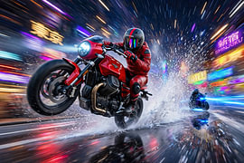 La Guzzi qui file à toute allure