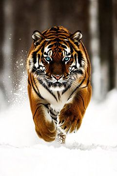 Siberische tijger in actie van Imperial Art House