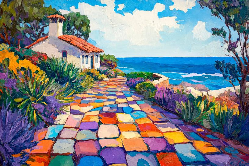 Colourful coastal road by Poster Art Shop