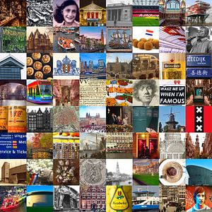 Alles van Amsterdam - collage van typische beelden van de stad en historie van Roger VDB