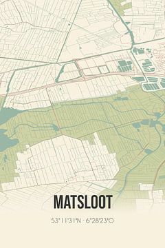 Vintage landkaart van Matsloot (Drenthe) van Rezona