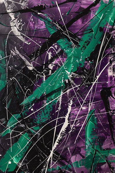 Abstract dynamic figure with purple tones by Art & Soul Creations