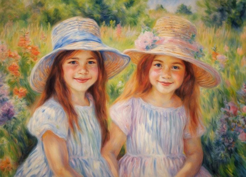 Portrait of twins by Kees van den Burg