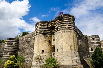 Festung Schloss Angers mit Burggraben in Angers an der Loire Frankreich von Dieter Walther