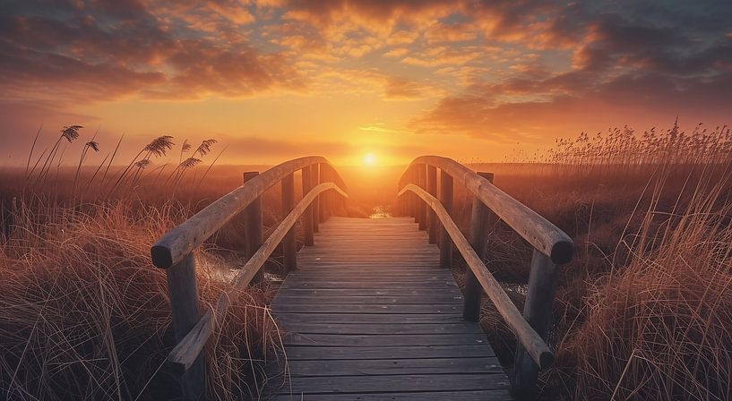 Zonsopgang boven de beek van fernlichtsicht