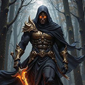 VORCYNTH – Ein dämonischer Schwertkämpfer durchquert einen brennenden Wald von INFERAURUM