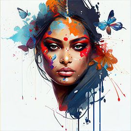 Luftblüte Hindu Porträt von Chromatic Fusion Studio