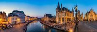 Panorama vom Graslei Hafen Gent in Belgien