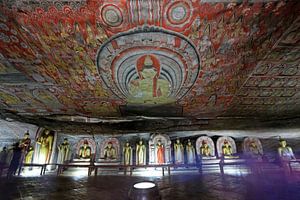 Murales dans le temple de la roche dorée de Dambulla