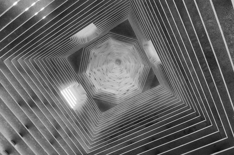 Zusammenfassung schwarzen und weißen Quadrat mit diagonalen Linien. von Danny Motshagen
