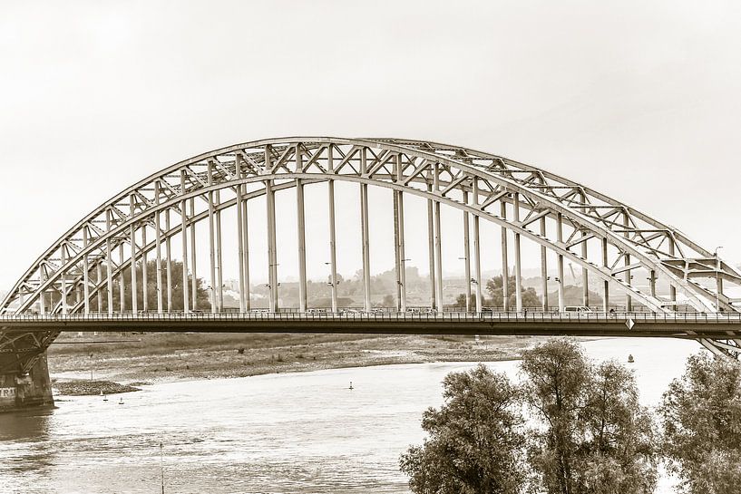 Waal bridge near Nijmegen (in sepia) by Fotografie Jeronimo