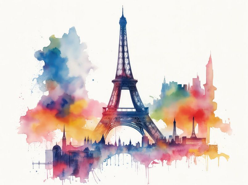 Watercolour of Paris by Brian Morgan