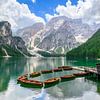 Der Pragser Wildsee oder Lago di Braies in den Dolomiten im Frühling von Sjoerd van der Wal Fotografie