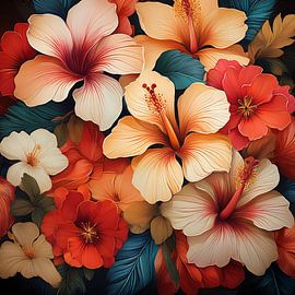 Hibiscus bloemen in verschillende kleuren