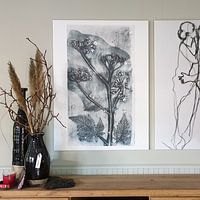 Klantfoto: Botanische planten en bloemen afdruk Fluitenkruid  (gezien bij vtwonen) van Angela Peters, op canvas