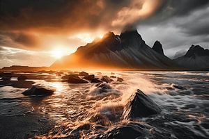 Sonnenaufgang in Island