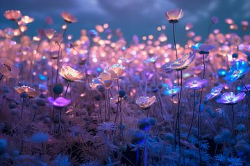 Enlighted flowerfield bokeh van Bianca ter Riet