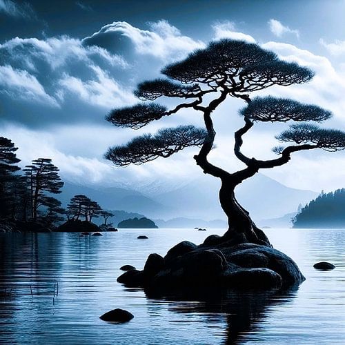 Arbre solitaire, Japon t ( 1 )