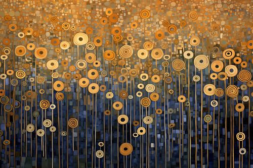 Fleurs abstraites dans un champ