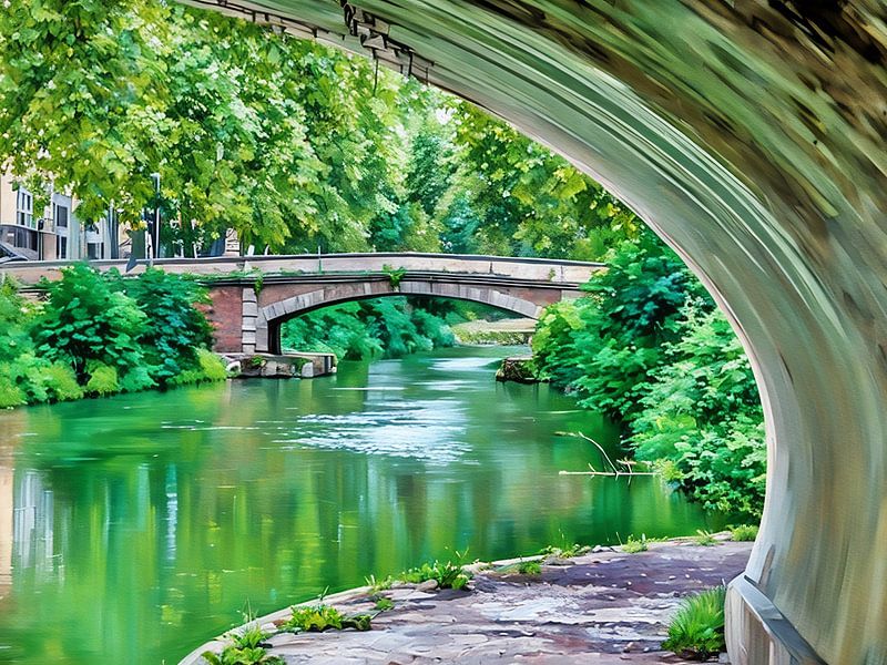 Sentier tranquille Canal de Brienne Toulouse France par Sergio Pazzano